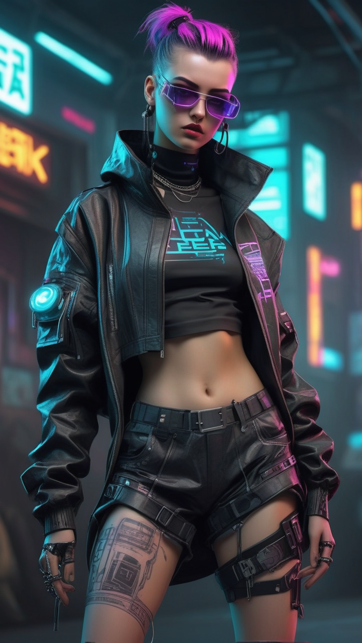 Modern clothes successful an artist of in the cyberpunk sty... by ...