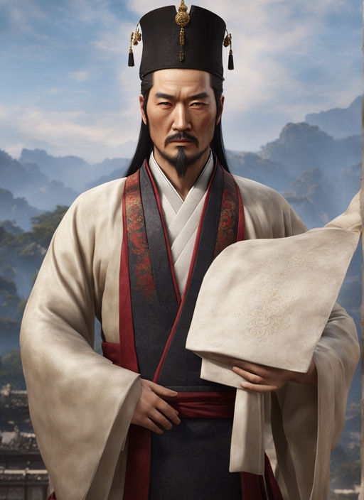 A full-body portrait of very handsome Zhuge Liang by 진령 - Playground