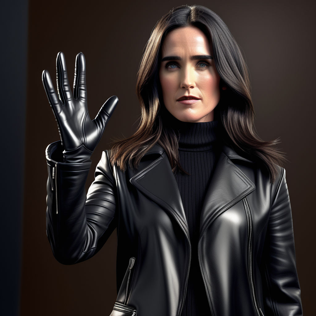 ALWAYS wears black leather gloves which cover her hands on display and is  known as THE LEATHER GLOVED ENFORCER. Hyper realistic