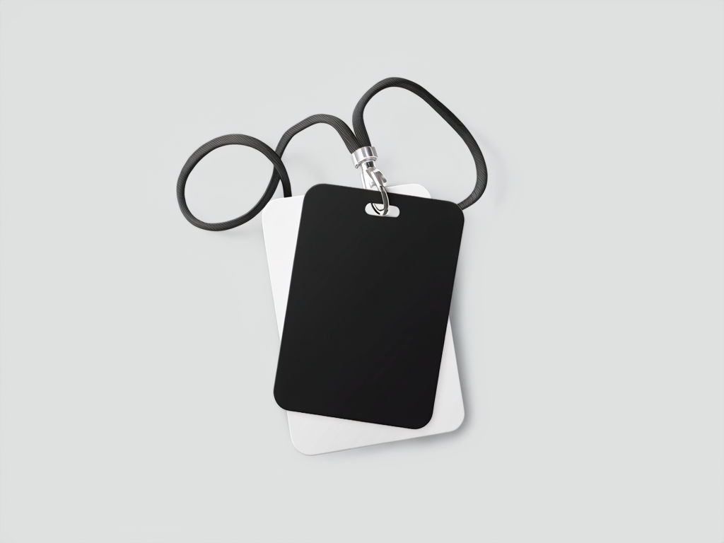 Minimalist ID Card Mockup with Lanyard Design