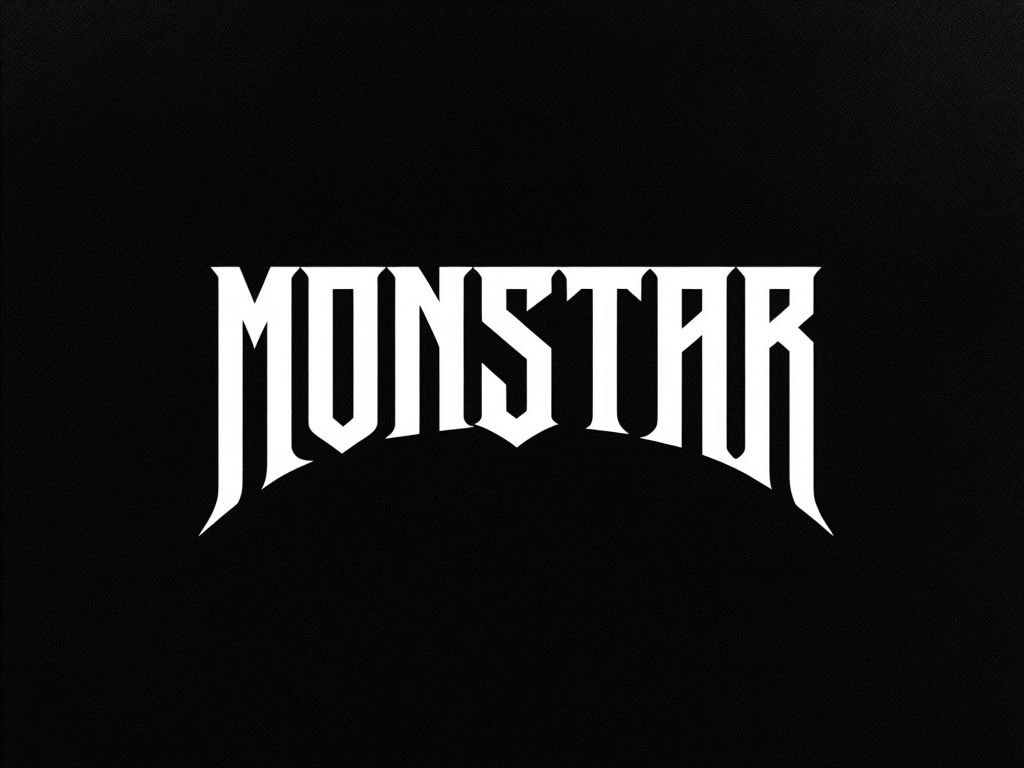 Bold Monstar Gothic Font Design on Black Background Hat