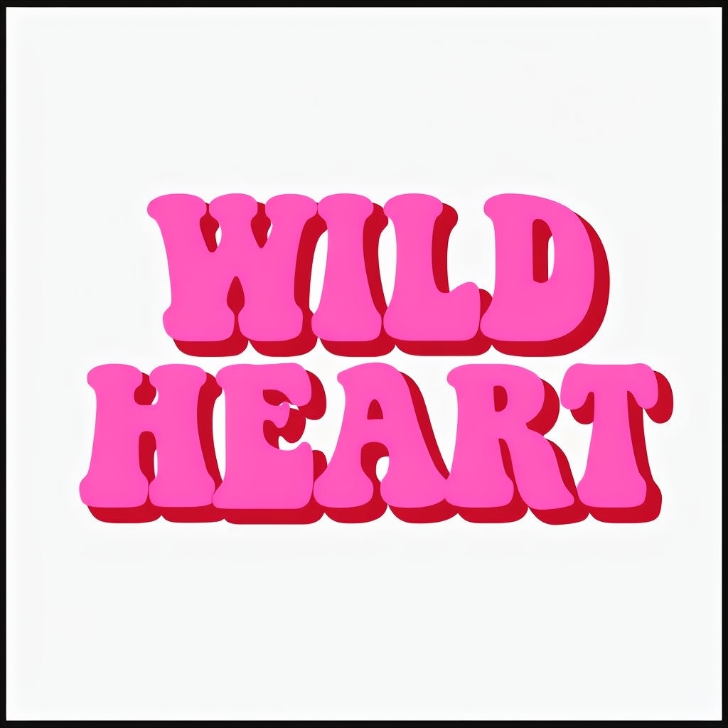 Vibrant WILD HEART Bold Typography T-Shirt Design