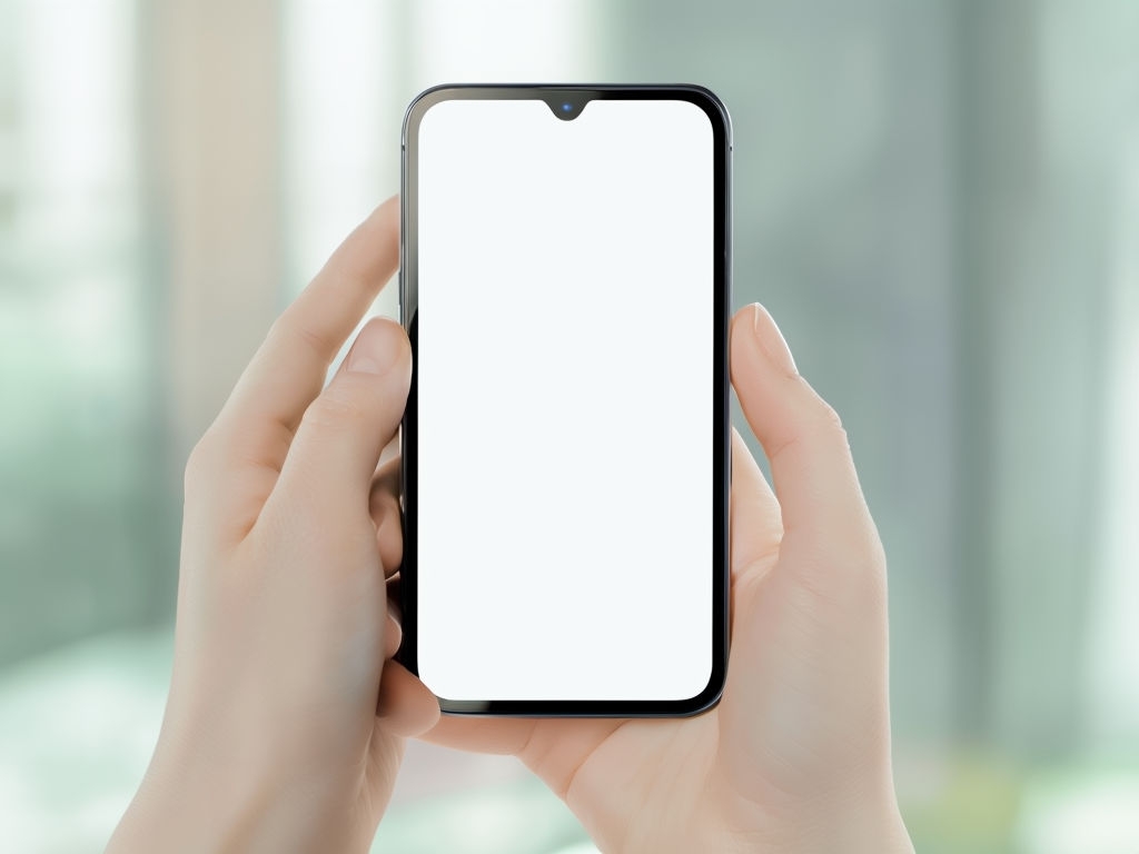 Minimalist Smartphone Displaying Blank Screen Mockup