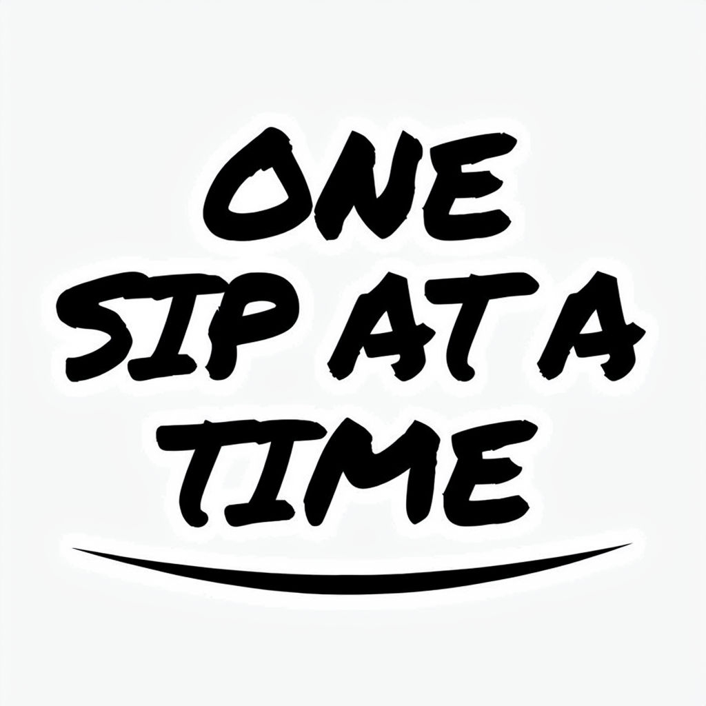 One Sip at a Time Minimalist Handwritten Design Mug