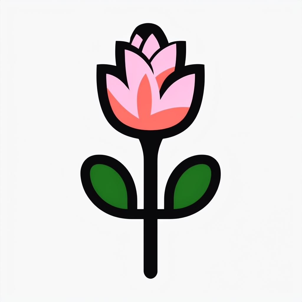 Cheerful Cartoon Flower Illustration with Bold Colors Sticker