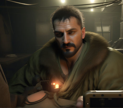 Prapor from escape from tarkov with hairy chest in nightgown... by ...