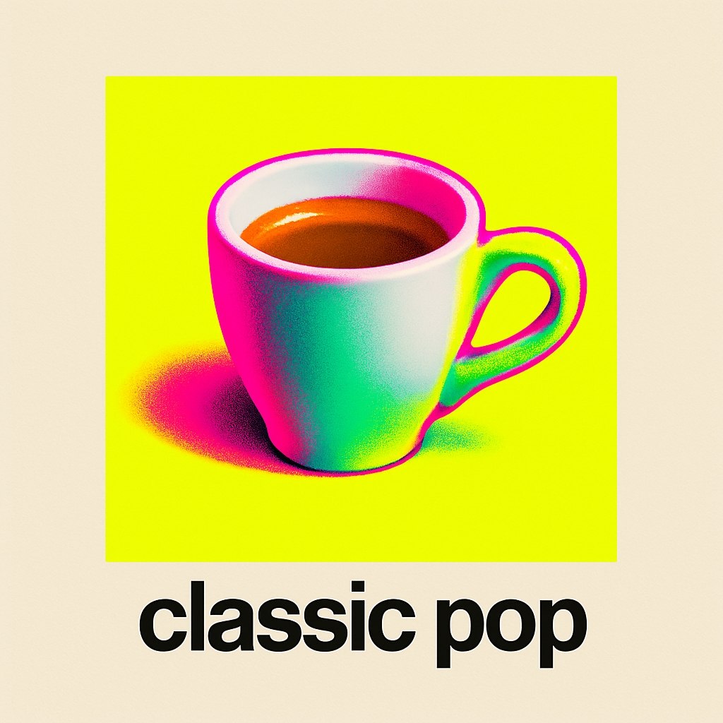 Colorful Espresso Cup in Pop Art Style Album Cover Design Spotify Album Cover