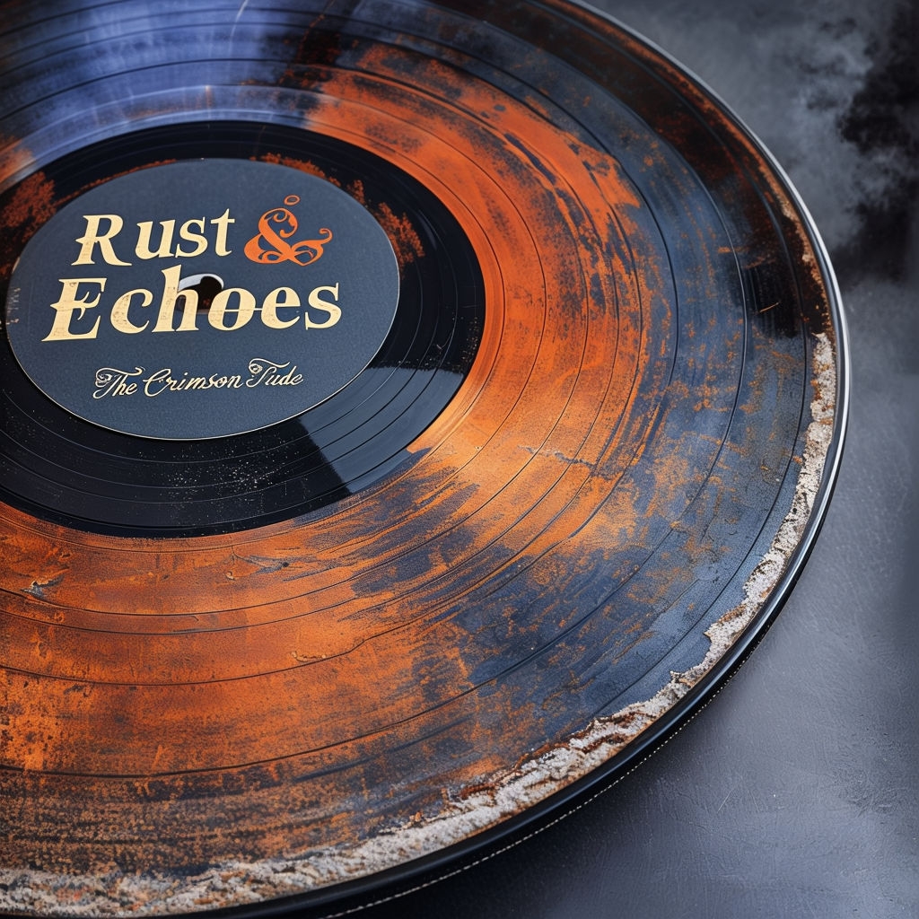 Weathered Vinyl Record Art for Rust & Echoes Album Cover Spotify Album Cover