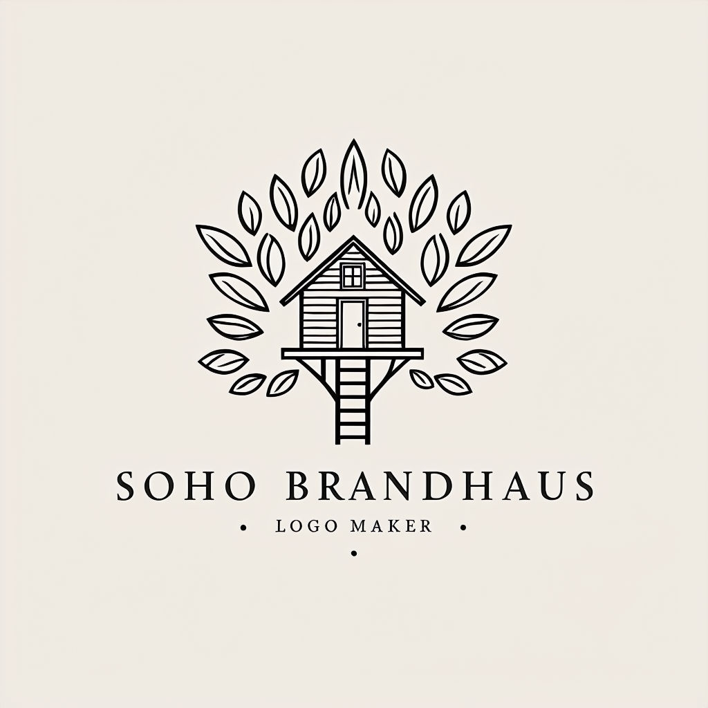 Minimalist Treehouse Logo Design for SOHO Brandhaus Logo