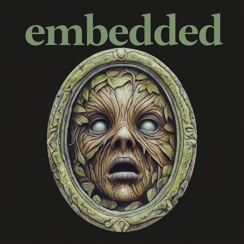Haunting Embedded Stone Frame Face Digital Artwork Spotify Album Cover