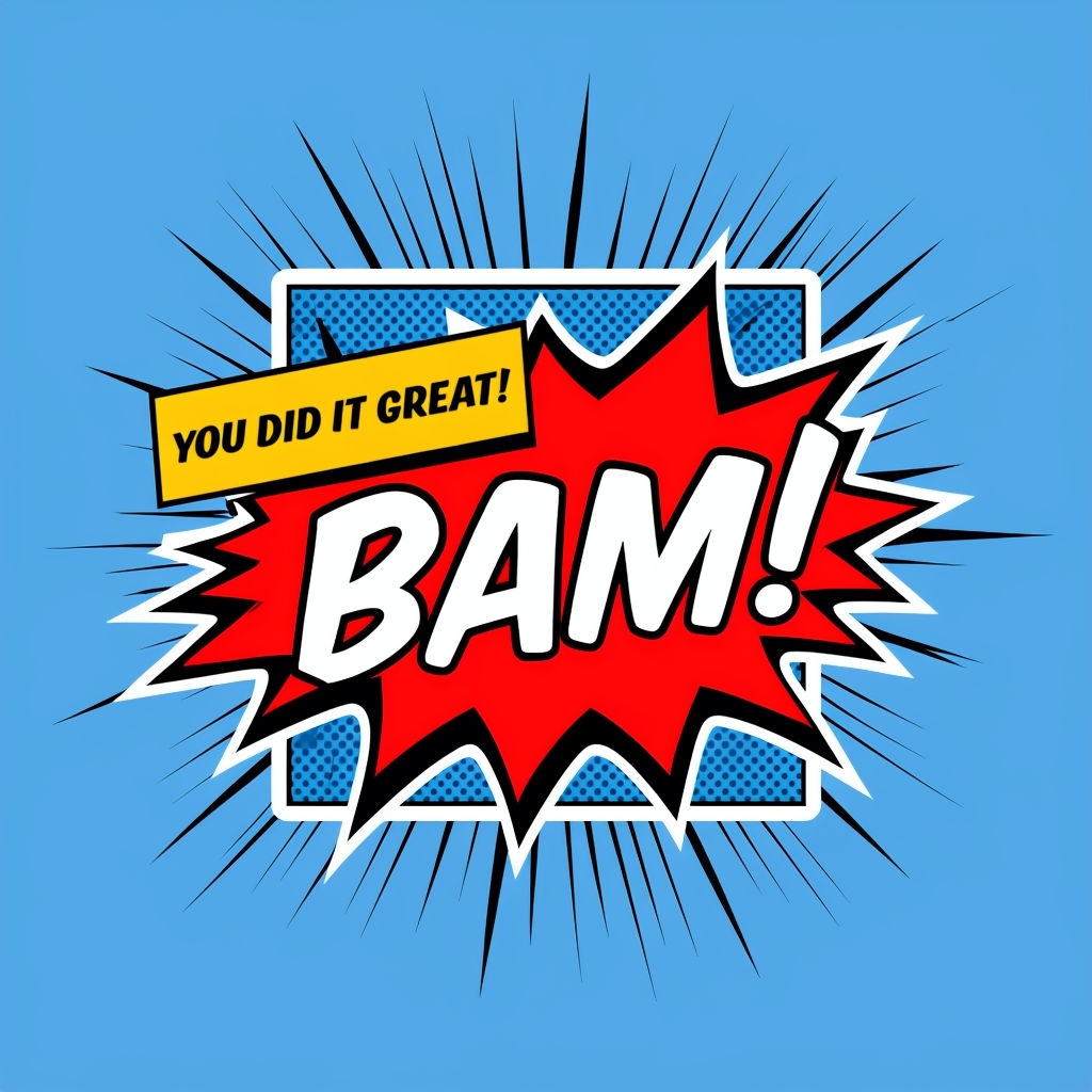 Dynamic Comic Book BAM! Sound Effect Sticker Design