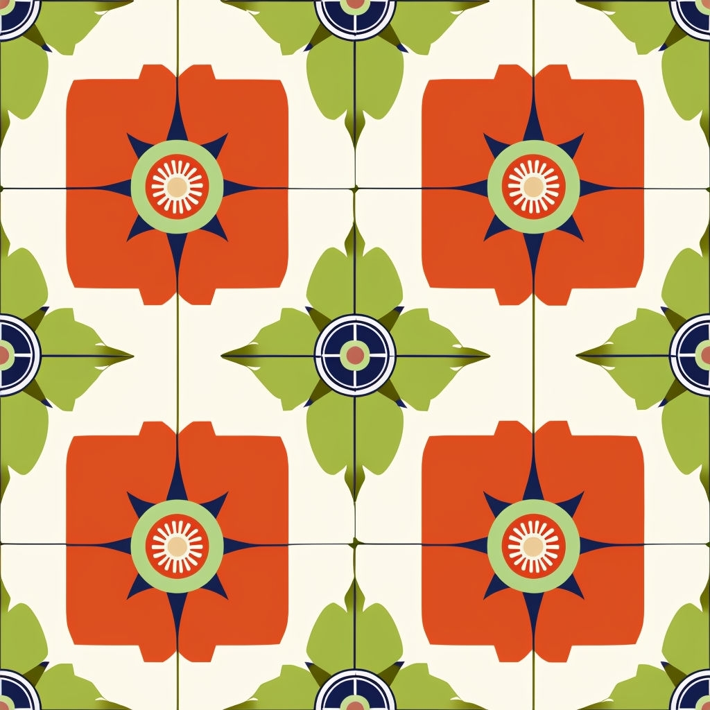 Modern Art Deco Geometric Pattern with Vibrant Colors Seamless Pattern