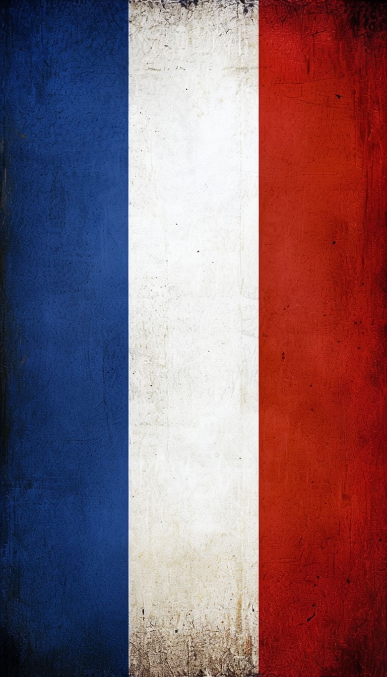 Patriotic French Flag Digital Art with Worn Texture Phone Case Cover