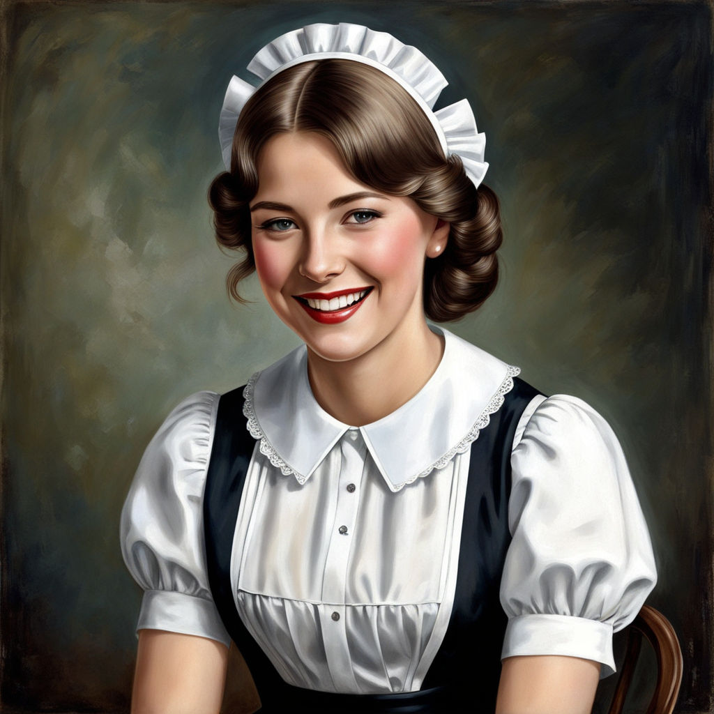 a drawing of a woman in a maid outfit