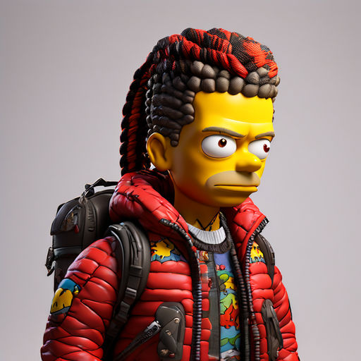 Bart de los simpsons con color de piel negro con trenzas afr... by ...