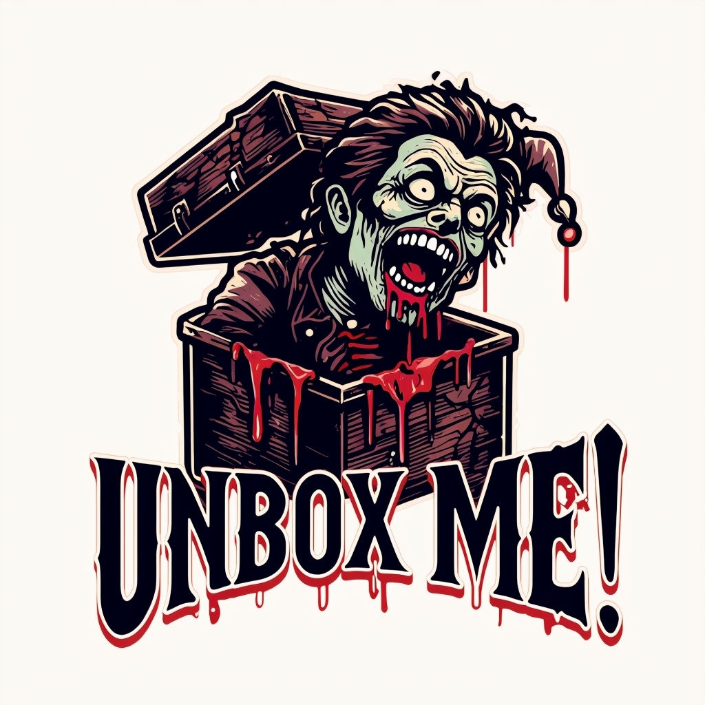 Unsettling Jack-in-the-Box Creature Illustration T-Shirt