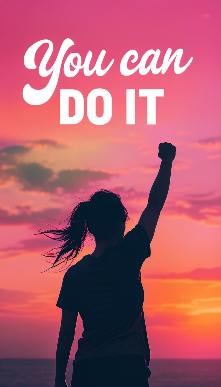 Empowering Silhouette Against Vibrant Sunset Sky Wallpaper