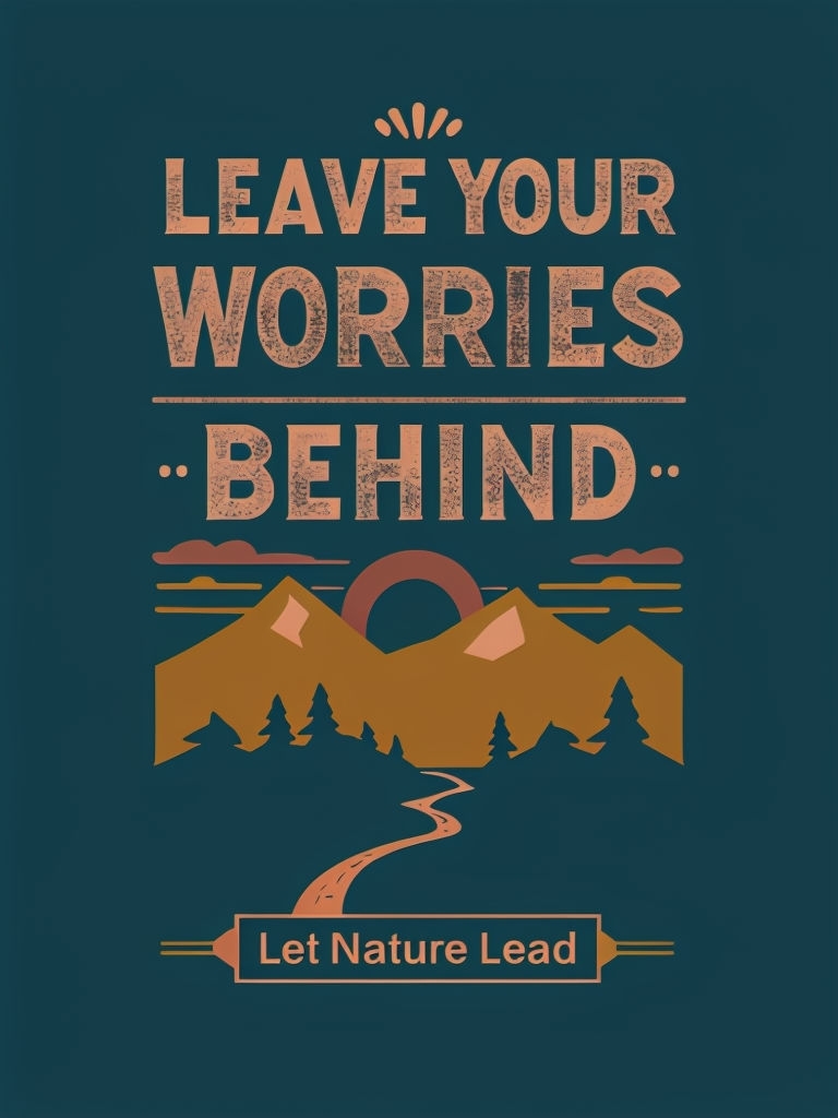 Leave Your Worries Behind Outdoor Nature Inspired Poster