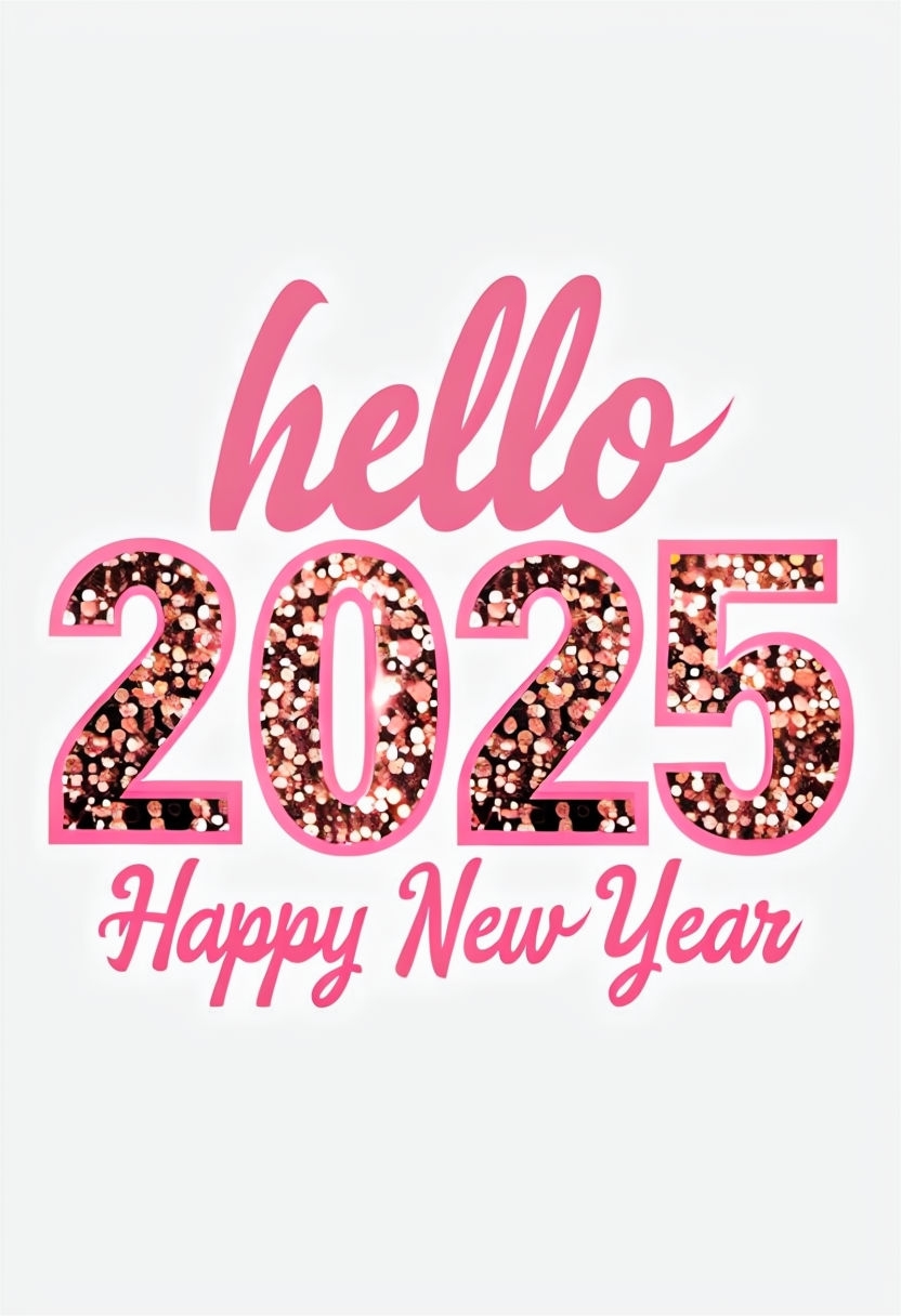 Festive Hello 2025 Happy New Year Graphic T-Shirt