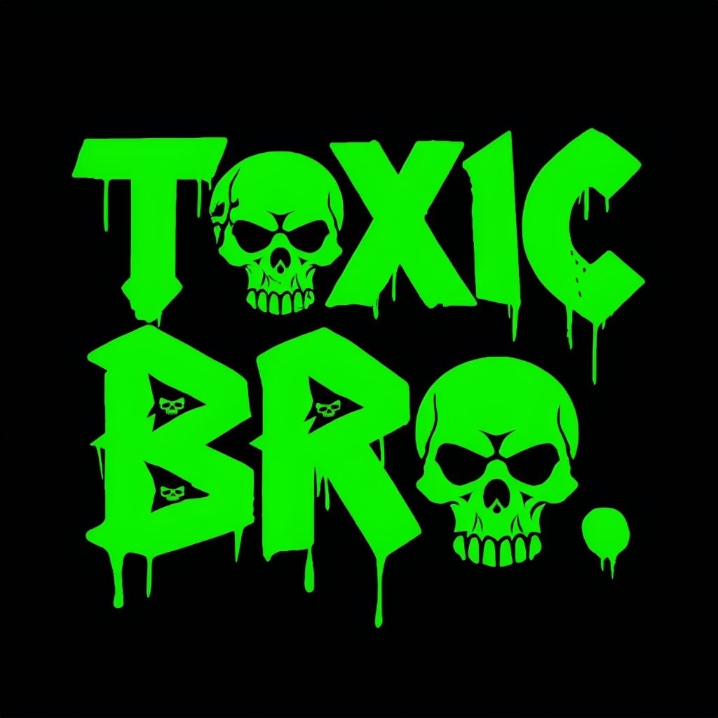 Edgy Toxic Bro Neon Green Graffiti T-Shirt
