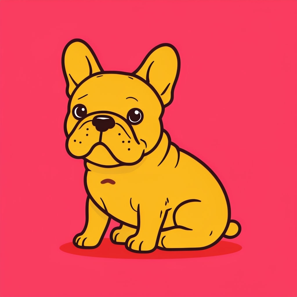 Cute Yellow French Bulldog Cartoon Illustration Mug