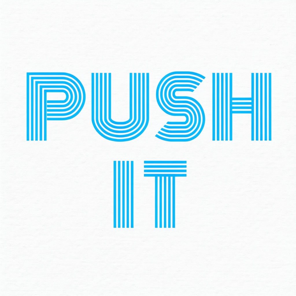 Modern Minimalist 'PUSH IT' Motivational Graphic Mug