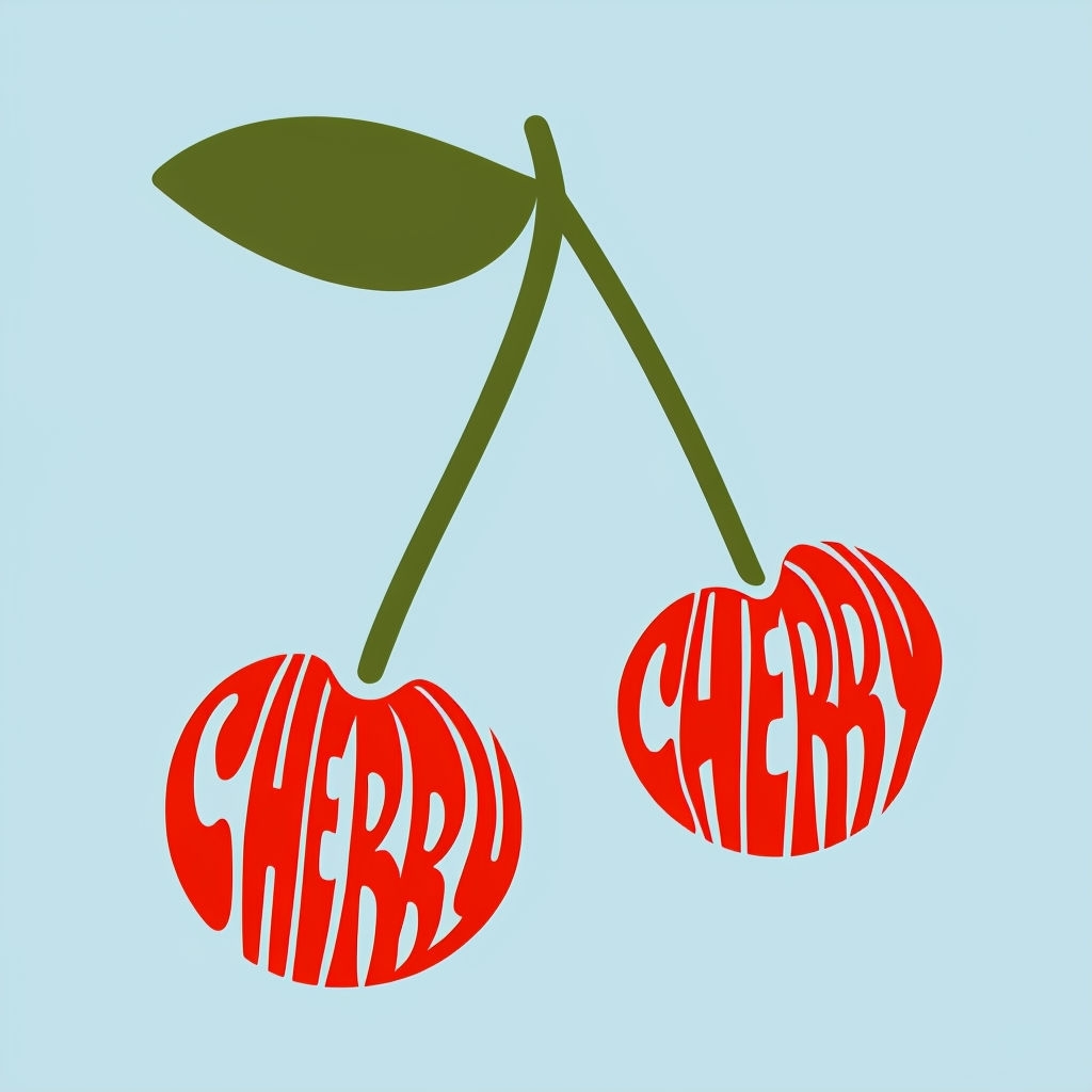 Minimalist Cherry Design with Creative Typography T-shirt