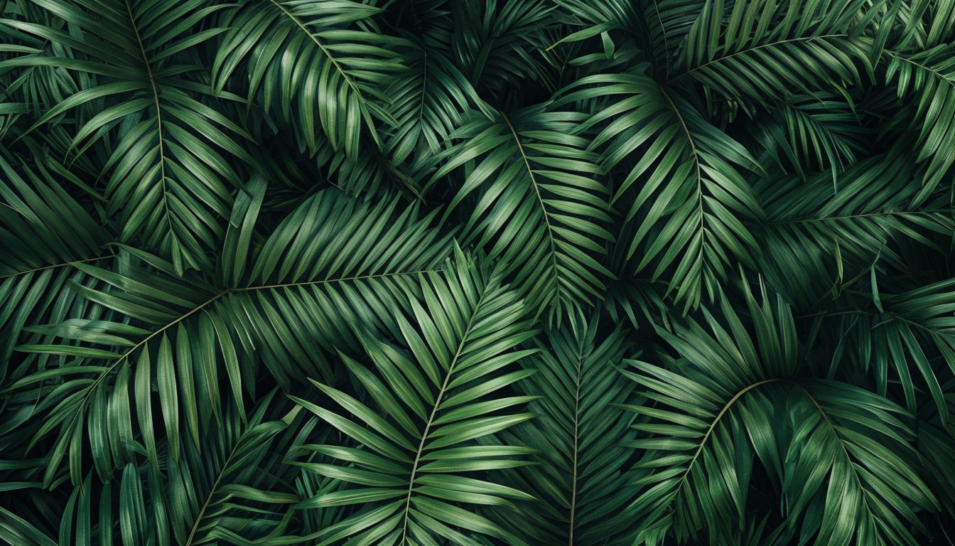 Lush Green Palm Fronds Seamless Pattern Art