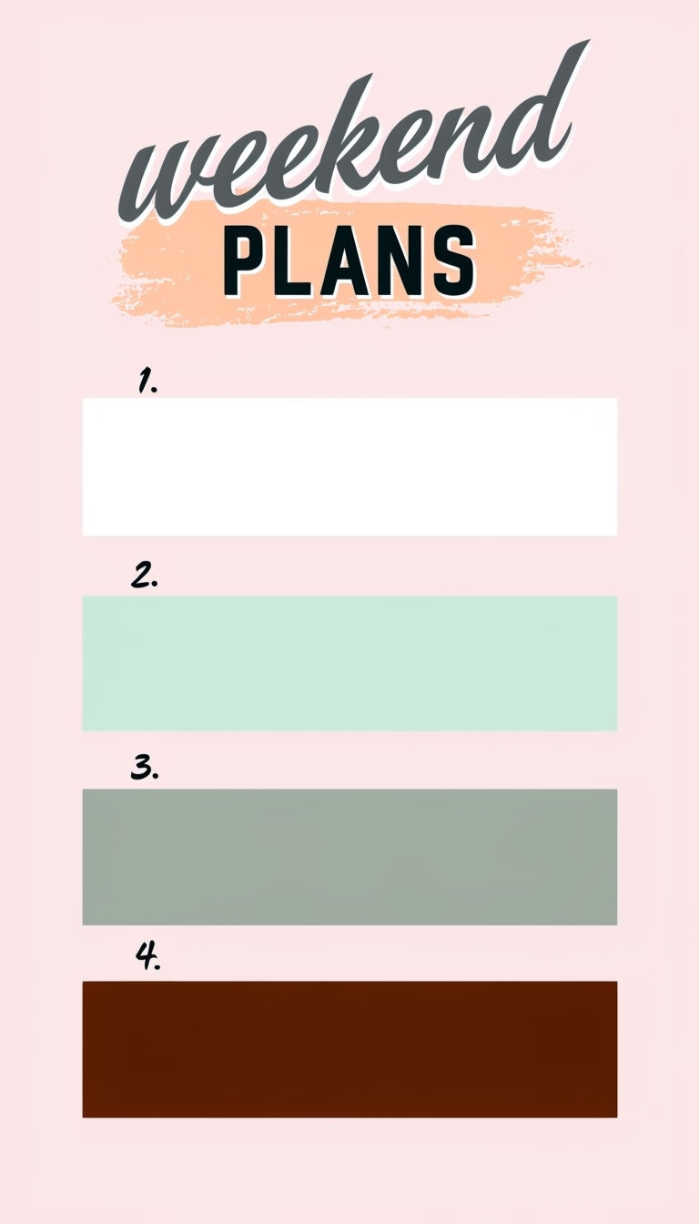 Minimalist Weekend Plans Infographic on Soft Pink Background Social Media Post