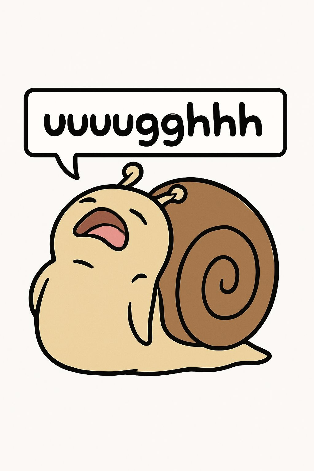 Playful Cartoon Snail Singing Uuuughhh T-Shirt