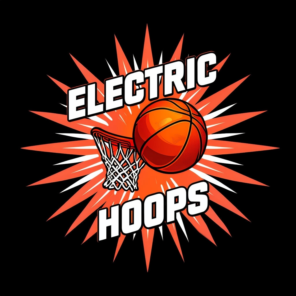 Electric Hoops Dynamic Basketball Design T-Shirt