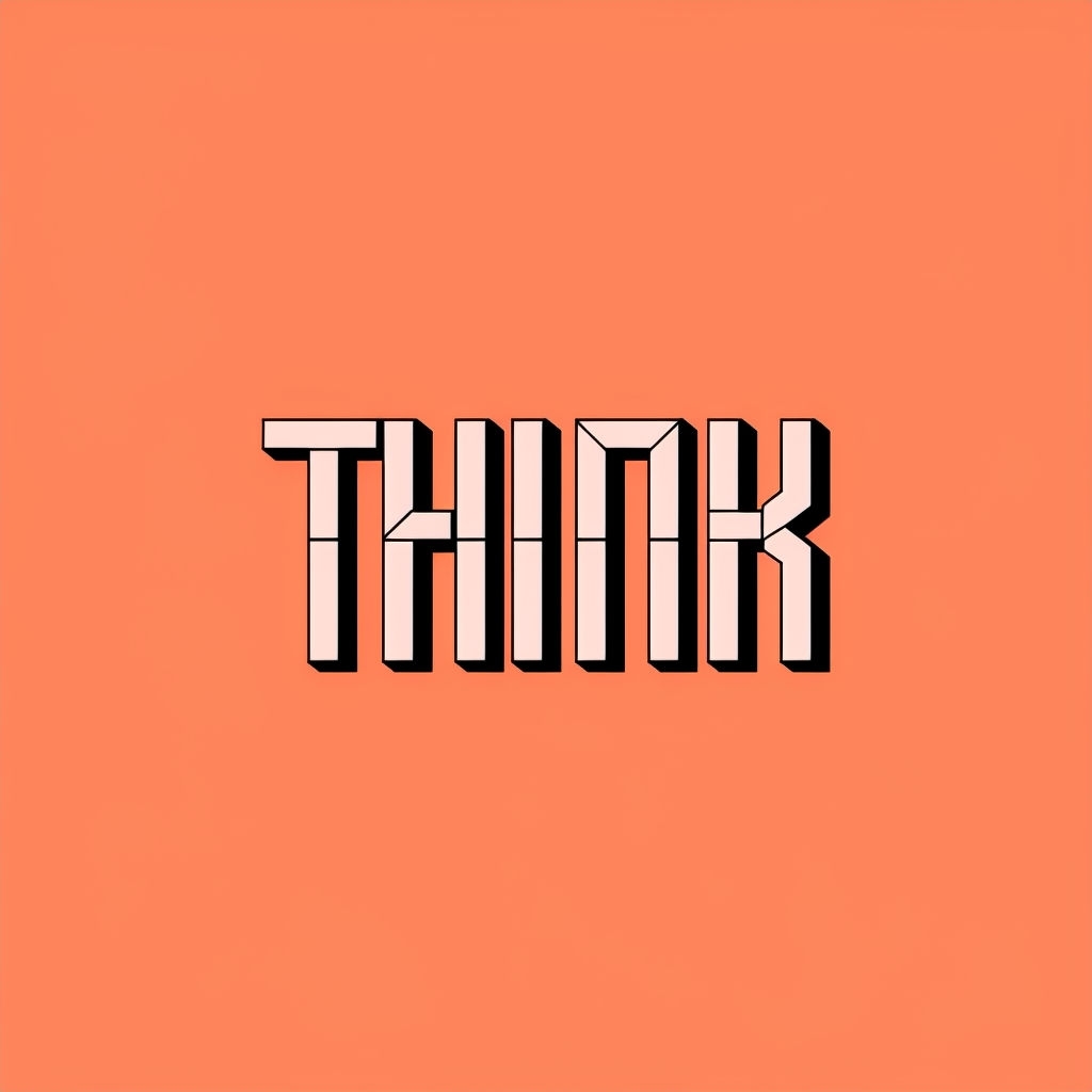 Bold Minimalist Think Logo Design with 3D Effect