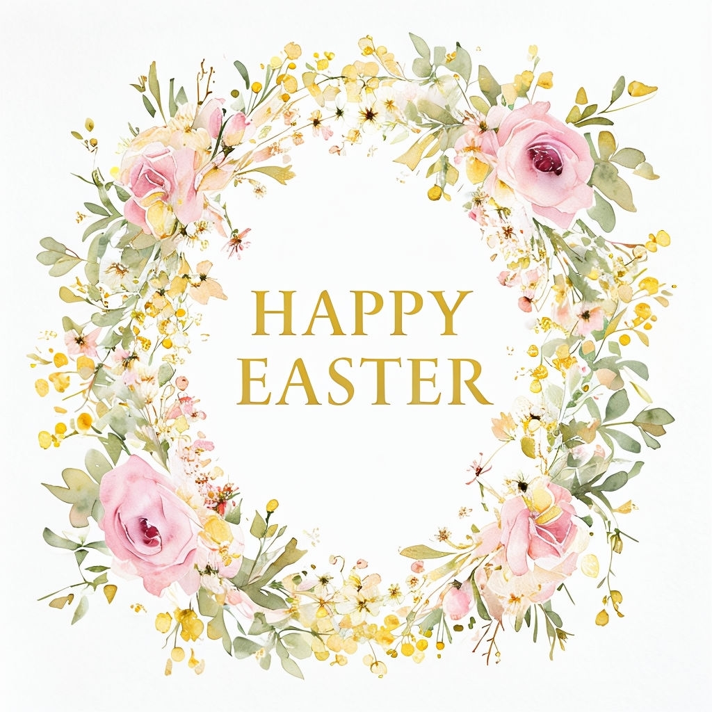 Elegant Happy Easter Floral Watercolor Greeting Card Mug