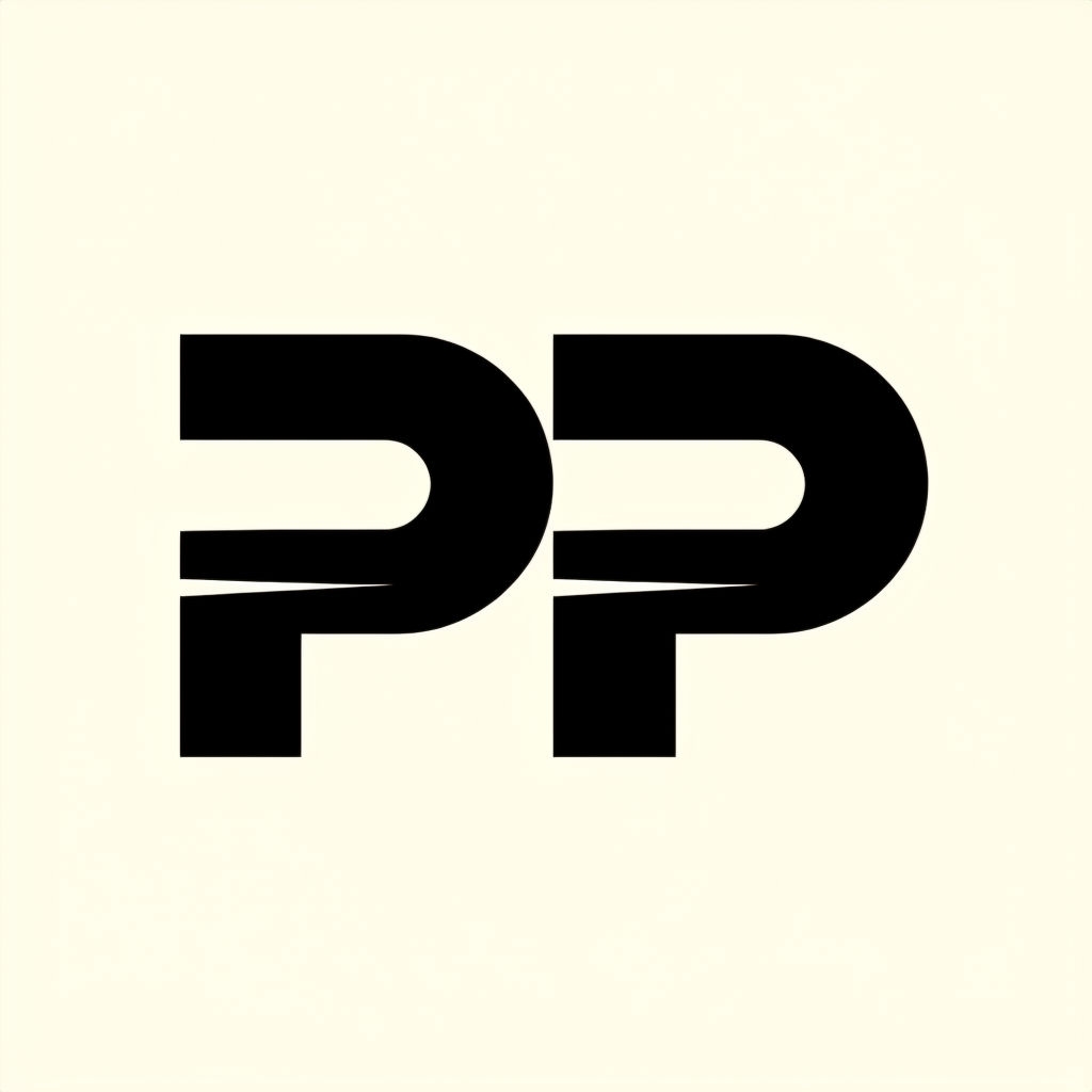 Modern Minimalist Black PP Logo Design for Professional Branding Monogram
