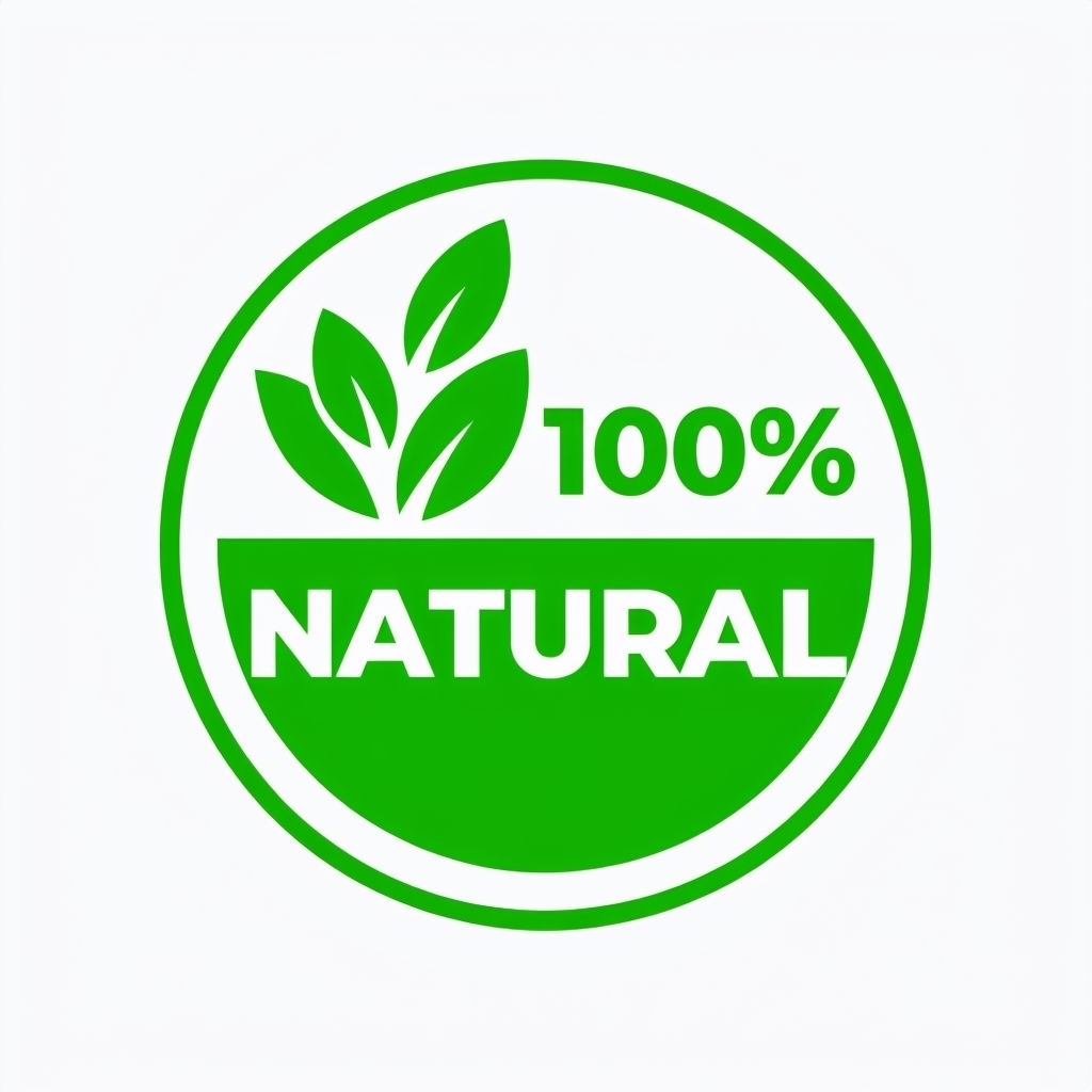 Modern 100% Natural Eco-Friendly Logo Design Sticker