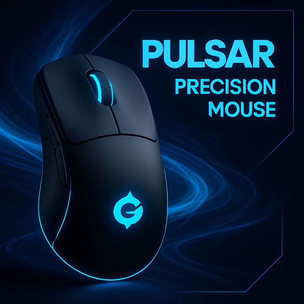 Futuristic Pulsar Precision Gaming Mouse Advertisement