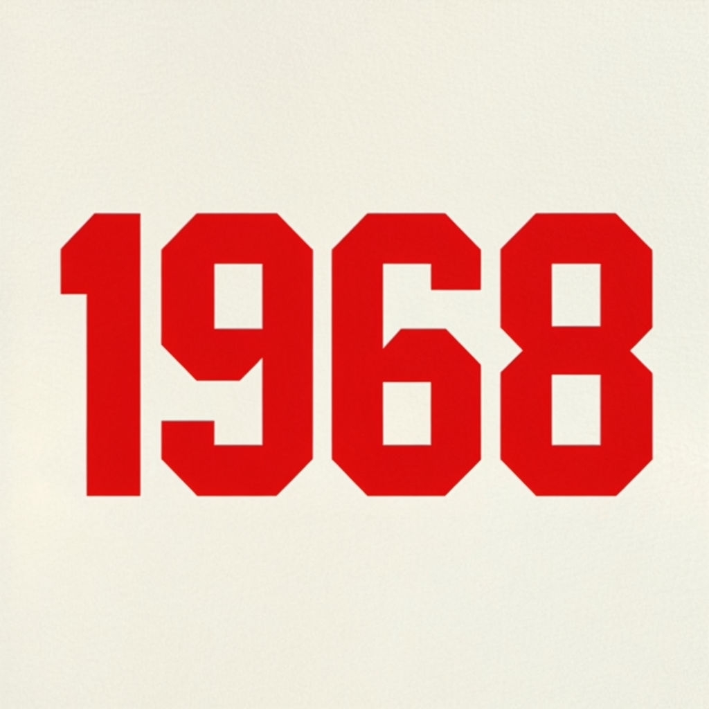 Bold Minimalist 1968 Retro Design Logo