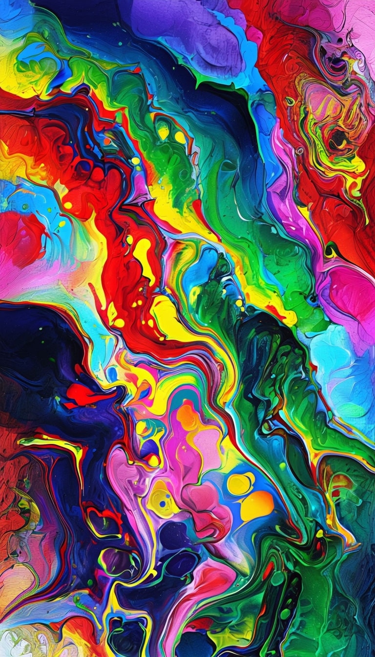 Vibrant Abstract Colorful Fluid Shapes Digital Art Phone Case Cover
