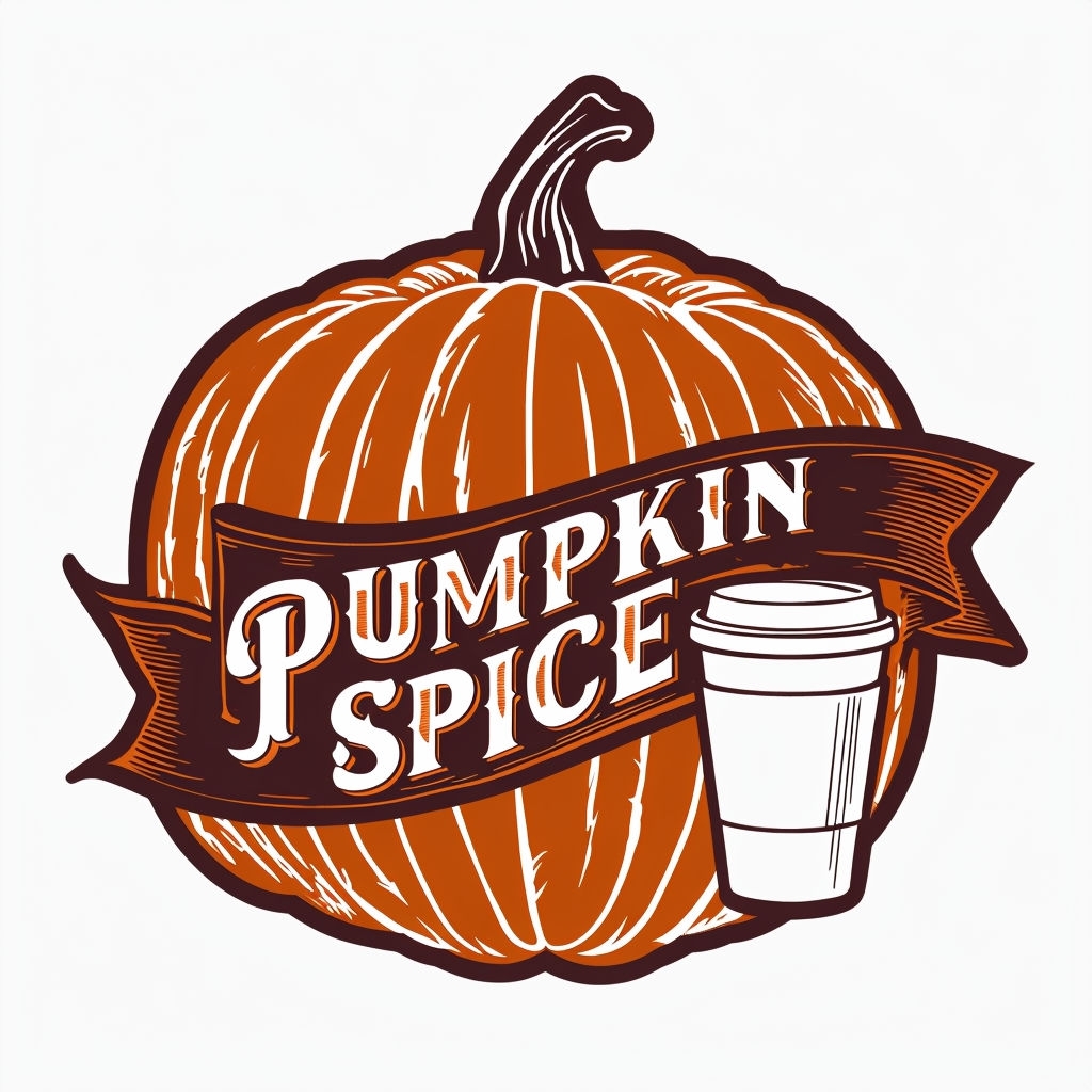 Vintage Pumpkin Spice T-Shirt Design with Coffee Cup Graphic