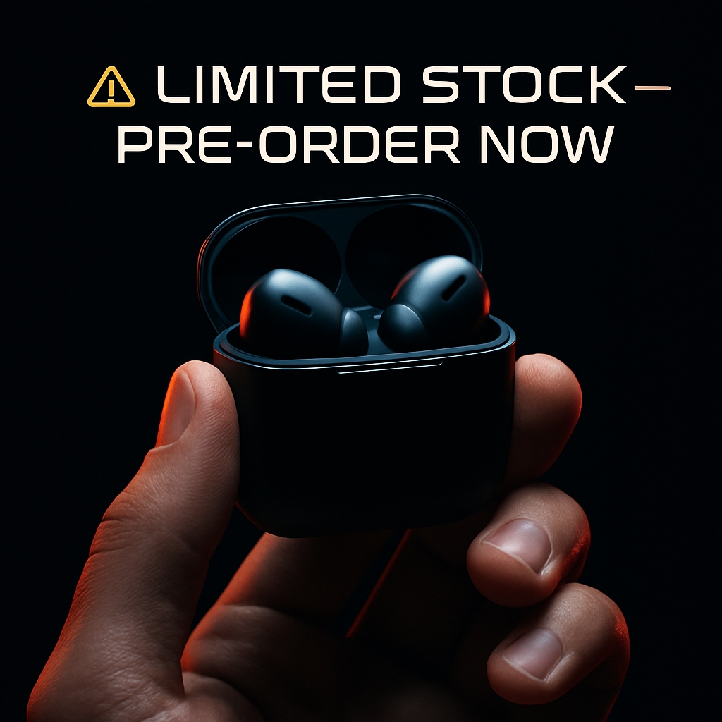 Limited Stock True Wireless Earbuds Charging Case Advertisement Ads
