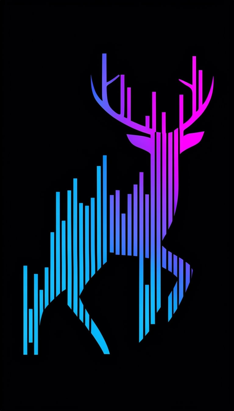Stylized Deer Abstract Bar Chart Graphic Phone Case Cover