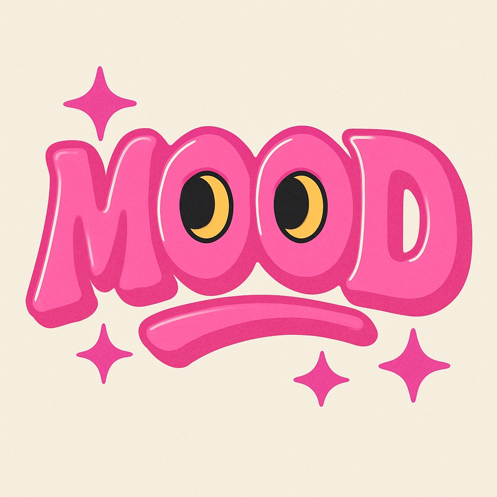 Playful Mood Text Design with Whimsical Star Accents Logo