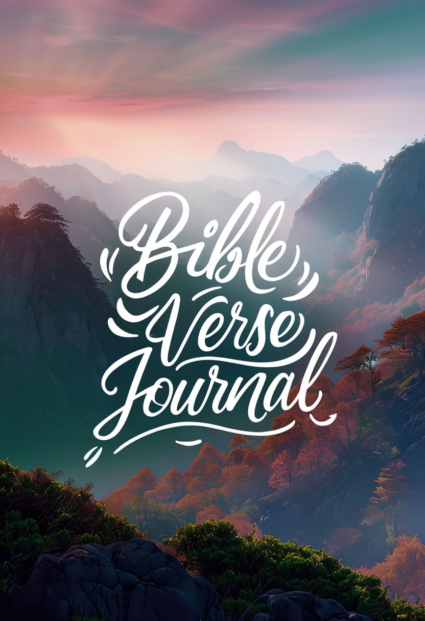 Serene Mountain Landscape with Handwritten Bible Verse Journal EBook Cover