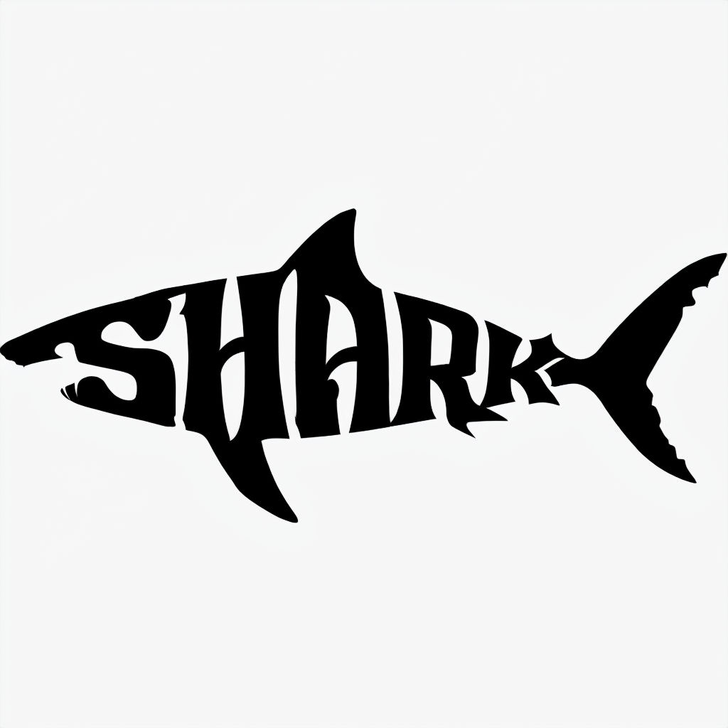 Bold Shark Typography Integrated Logo Design
