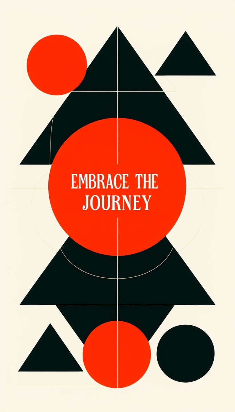 Modern Geometric Embrace the Journey Motivational Mobile Wallpaper
