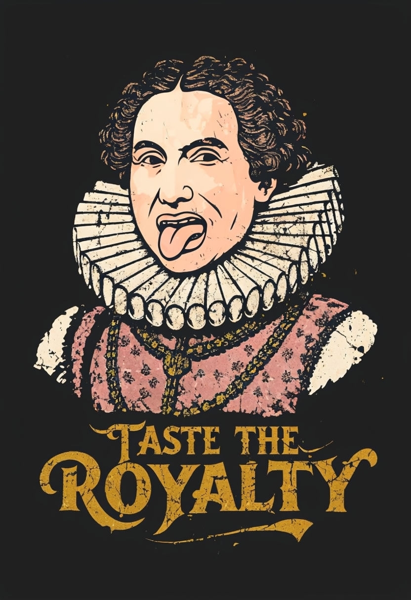 Vintage Comical Royalty Graphic T-Shirt Design