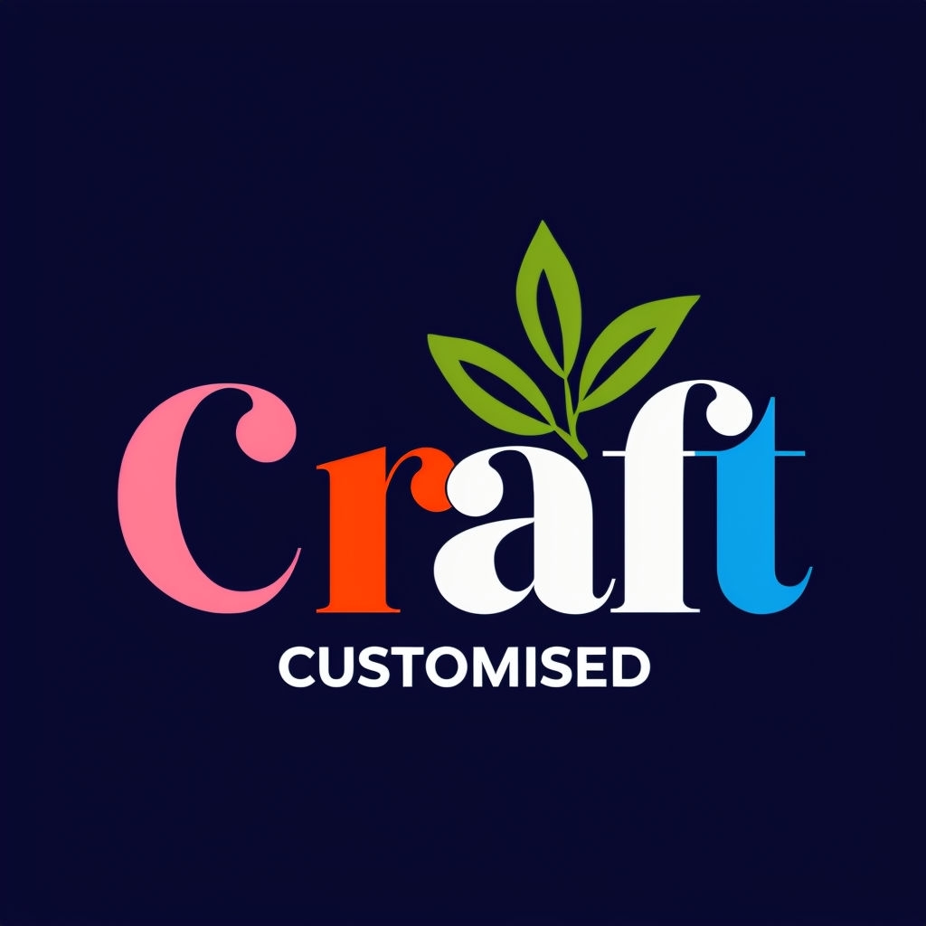Vibrant Craft Logo with Colorful Text and Natural Elements Logo