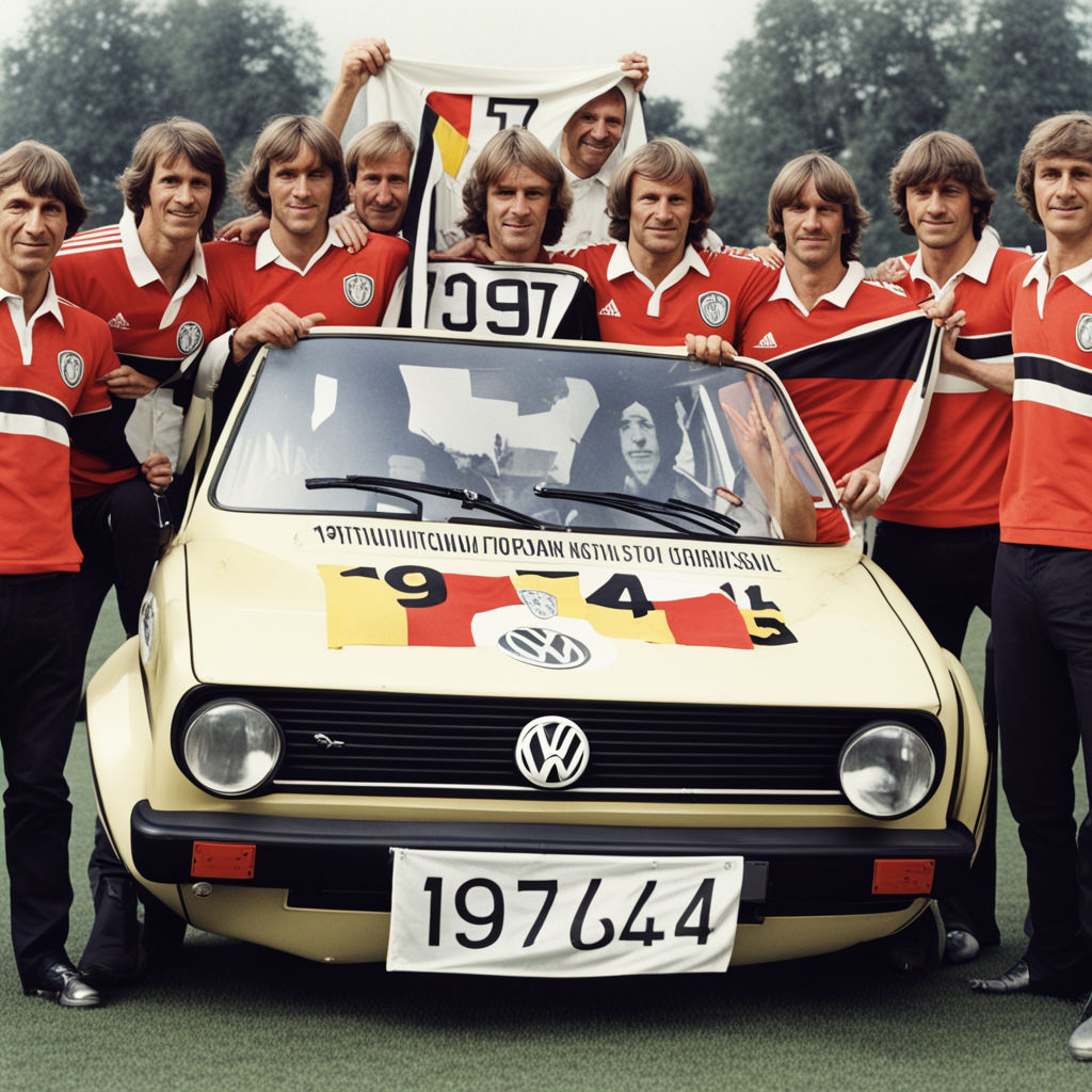 Create a picture with the german football team of 1974 and a... by Lars