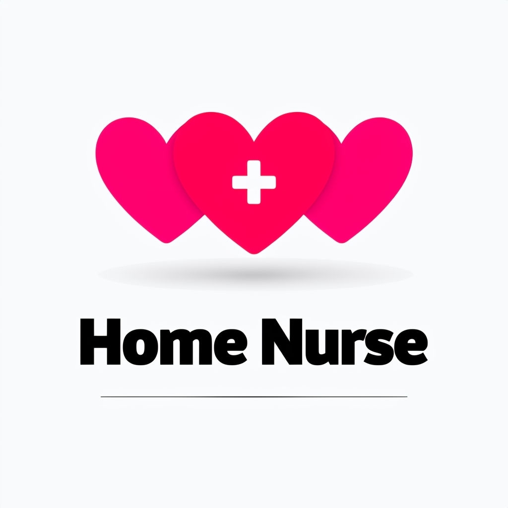 Vibrant Red Hearts Home Nurse Logo Design