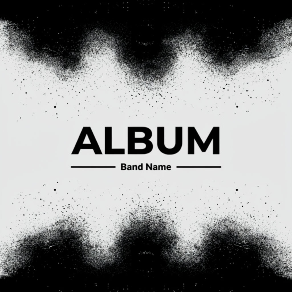 Minimalist Black and White Wave Patterns Album Cover Design Spotify Album Cover